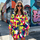 Robe d'été pour femme à col en V et manches flottantes, avec cordon de serrage
