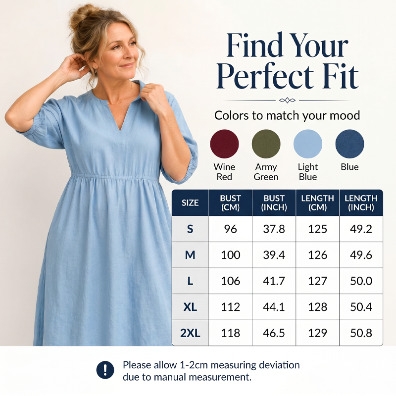 Robe longue décontractée à col en V et poches pour femme