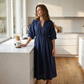 Women's Casual V-Neck Maxi Dress with Pockets