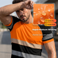 T-shirt de sport haute visibilité pour homme à blocs de couleurs fluorescents