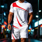 👕 -50% ! ☀️ Ensemble 2 Pièces T-Shirt & Short Décontracté Homme – Respirant & Confortable – Parfait pour les Journées Chaudes, les Loisirs ou les Voyages 🩳✨