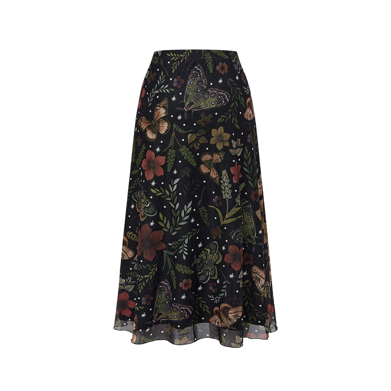 Jupe évasée en maille à taille haute pour femme