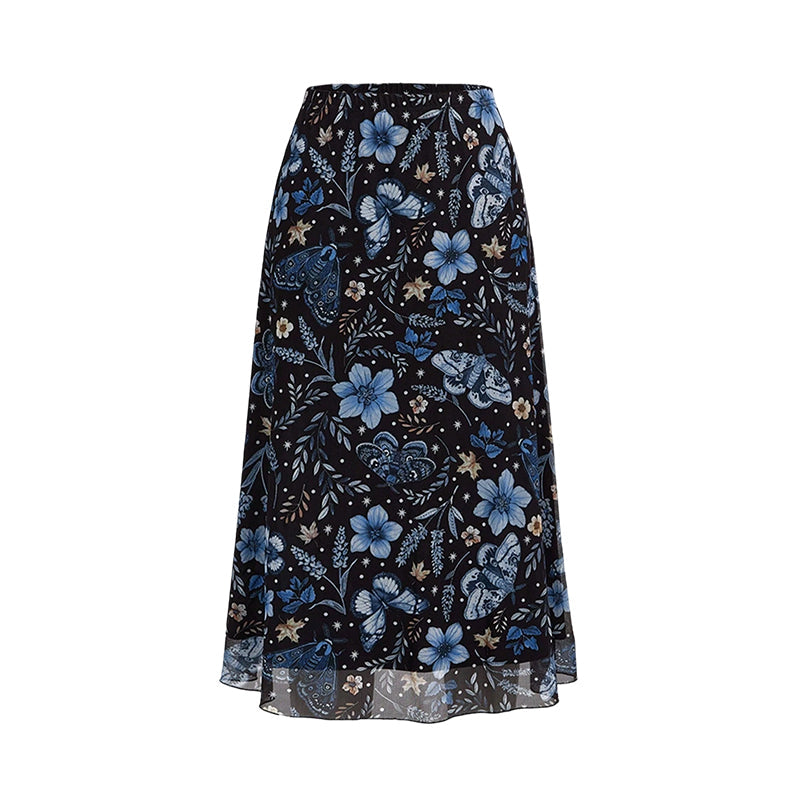Jupe évasée en maille à taille haute pour femme