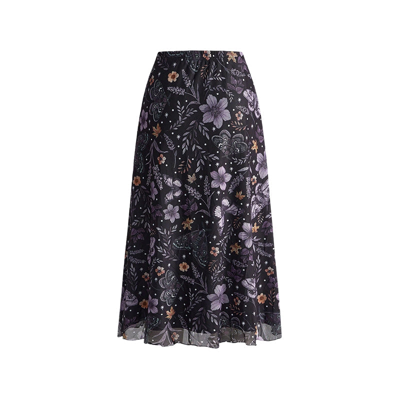 Jupe évasée en maille à taille haute pour femme