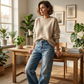 👖 PROMO EXCEPTIONNELLE 50% DE RÉDUCTION ! 🌸 Jean Décontracté pour Femme – Coupe Ample & Jambes Droites – Denim Premium Respirant, Look Casual Chic – Intemporel et Facile à Assortir ✨🛒🌿
