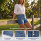 📢 50% DE RÉDUCTION ! ⏰ Short en Jean Stretch Décontracté pour Femme – Taille Haute 2 Boutons, Tissu Extensible & Coupe Flatteuse – Idéal pour l’Été 👖✨🌞