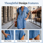 🔥-50%👗 Robe Chemise Jean Femme Décontractée – Col Rabattu Manches Courtes Poches Intégrées🌿 pour le quotidien