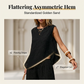 Ensemble femme composé d'un gilet asymétrique et d'un pantalon à jambes larges