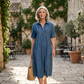 🔥-50%👗 Robe Chemise Jean Femme 🤍col rabattu et coupe confortable pour le travail
