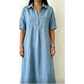🔥-50%👗 Robe Chemise Jean Femme 🤍col rabattu et coupe confortable pour le travail