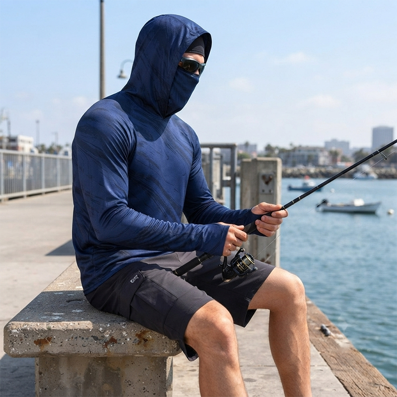 🏖️🧴 Pack 5 chemises UV à capuche – Ultra-légères et respirantes, protègent cou et bras toute la journée, séchage express 🍃💧