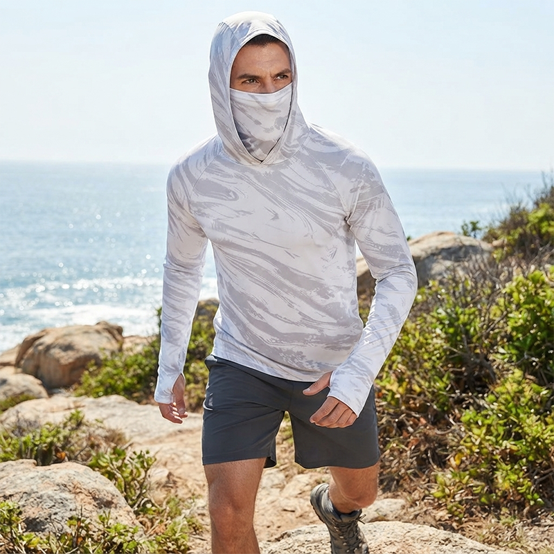 🏖️🧴 Pack 5 chemises UV à capuche – Ultra-légères et respirantes, protègent cou et bras toute la journée, séchage express 🍃💧