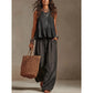 ⌛Limited-Time Offer-Women Casual Sleeveless Ruffle Top and Wide Leg Long Pants Set