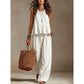⌛Limited-Time Offer-Women Casual Sleeveless Ruffle Top and Wide Leg Long Pants Set