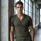 🎉 OFFRE LIMITÉE -50% ! 👕 T-Shirt Respirant – Col V Henley Classique  💪