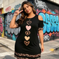 Robe t-shirt à épaules dénudées avec bordure léopard pour femme