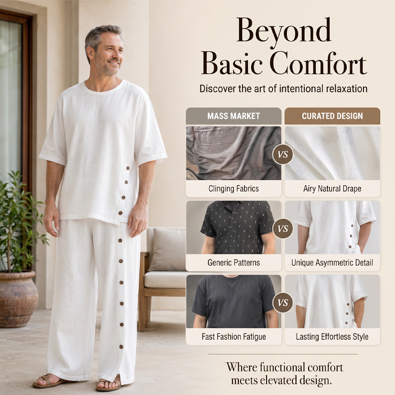 Ensemble 2 pièces pour homme : chemise et pantalon décontractés