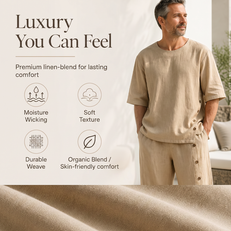 Ensemble 2 pièces pour homme : chemise et pantalon décontractés