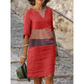 Robe décontractée à imprimé et col en V pour femme