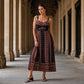 Robe longue bohème à fines bretelles pour femmes grandes tailles