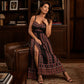 Robe longue bohème à fines bretelles pour femmes grandes tailles