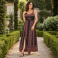 Robe longue bohème à fines bretelles pour femmes grandes tailles