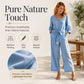Ensemble pour femme composé d'un haut à col en V noué sur le devant et d'un pantalon à jambes larges