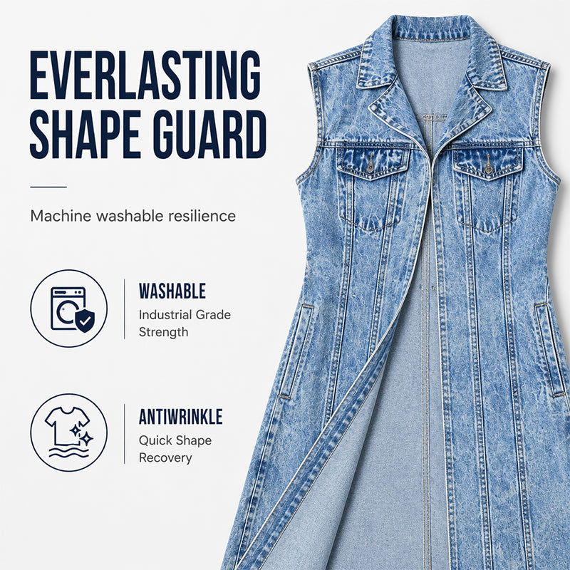 👗 50% DE RÉDUCTION! 👖 Robe Gilet en Jean Sans Manches Fente Haute – Coupe fluide, denim léger & style tendance – Parfaite pour l'été et les journées décontractées ☀️
