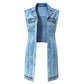 👗 50% DE RÉDUCTION! 👖 Robe Gilet en Jean Sans Manches Fente Haute – Coupe fluide, denim léger & style tendance – Parfaite pour l'été et les journées décontractées ☀️