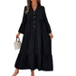 Robe midi évasée en tissu texturé uni