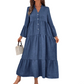 Robe midi évasée en tissu texturé uni