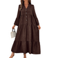 Robe midi évasée en tissu texturé uni