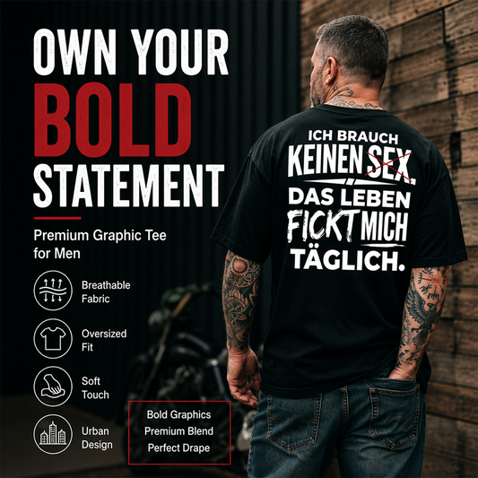 🧥 T-shirt pour homme avec slogan allemand humoristique — T-shirt avec citation sarcastique et motif au texte plein d'esprit