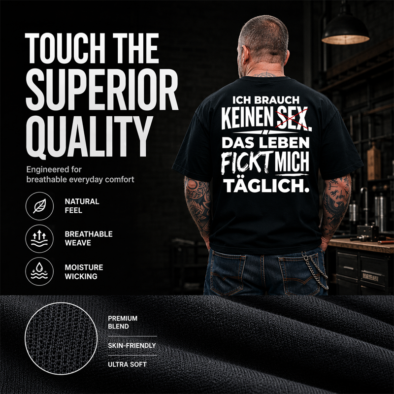 🧥 T-shirt pour homme avec slogan allemand humoristique — T-shirt avec citation sarcastique et motif au texte plein d'esprit