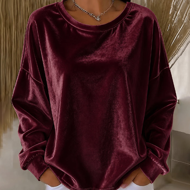 🔥 -50 % de réduction ! ✔️ Haut décontracté à manches longues et col rond pour femme - Un essentiel quotidien pour toutes les occasions 🌿