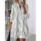 Robe-chemise imprimée à manches longues pour femme : robe midi décontractée à boutons, élégante