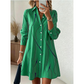 Robe-chemise imprimée à manches longues pour femme : robe midi décontractée à boutons, élégante