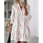 Robe-chemise imprimée à manches longues pour femme : robe midi décontractée à boutons, élégante