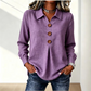 Haut à boutons pour femme, avec col à revers élégant