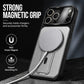 Coque magnétique pour téléphone avec cache-objectif rabattable et support intégré invisible