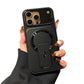 Coque magnétique pour téléphone avec cache-objectif rabattable et support intégré invisible