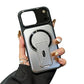 Coque magnétique pour téléphone avec cache-objectif rabattable et support intégré invisible