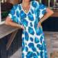 Robe décontractée à col en V et imprimé léopard pour femme