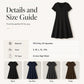 Robe unie à col en V festonné et taille haute pour femme