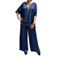 Ensemble deux pièces pour femme avec pantalon à jambes larges