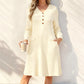 Robe en maille à rayures verticales et col en V pour femme