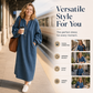 Robe longue en jean à manches lanternes pour femme