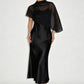 Ensemble élégant deux pièces pour femme avec cape