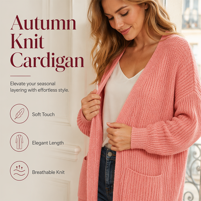 Cardigan ample à manches longues d'automne