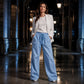 Pantalon droit côtelé femme à taille élastique et cordon de serrage, coupe ample fluide, tissu texturé doux pour usage quotidien🔥-44%🍃 Coupe ample sans serrement, plusieurs coloris unis polyvalents